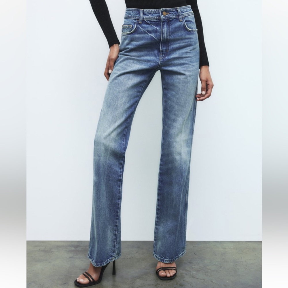 NWT Zara The 70’s High Rise Full Length ZW Jeans Sz 27 fits like 26